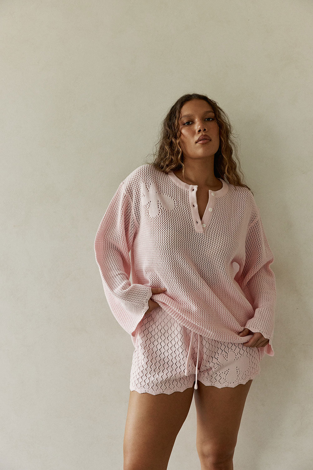 Milana Knit Shorts - Pink