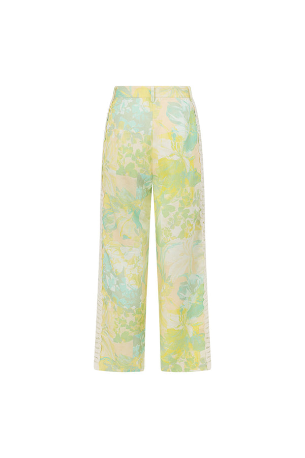 Green Fiore Festivio Print Wide Leg Orion Trouser Pants