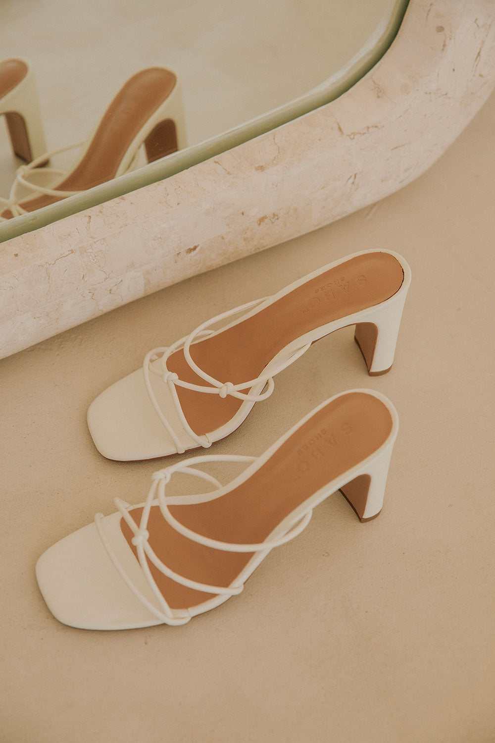 Rosaria Block Mules / Heels - White