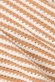 Bryn Stripe Long Sleeve Collared Knit Top - Orange, White
