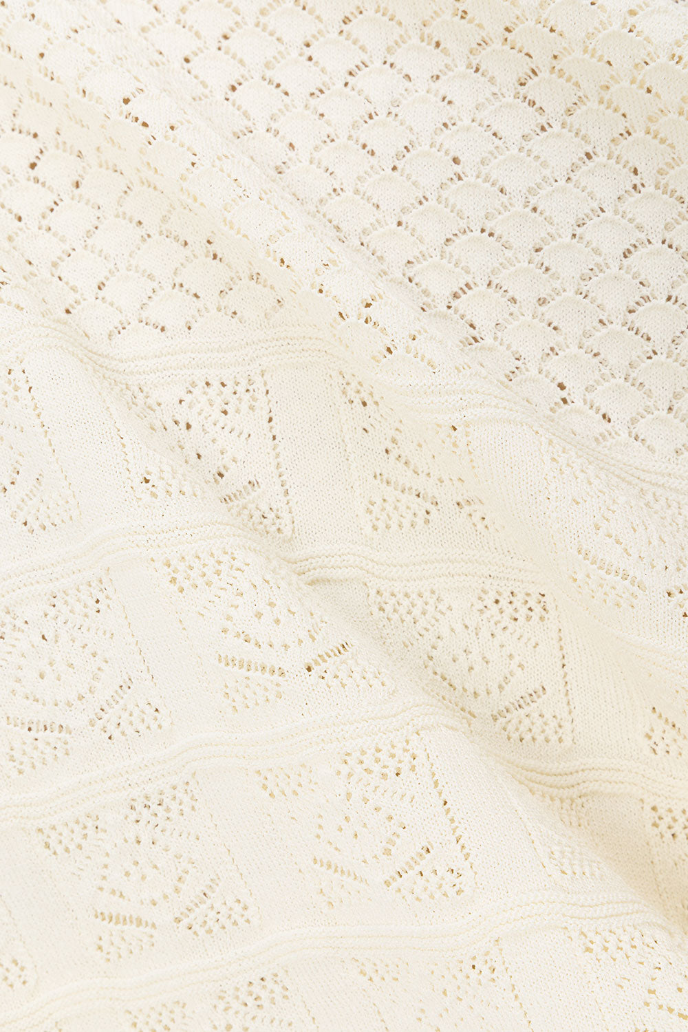 Cream Crochet Relaxed Short Sleeve Nixie Top