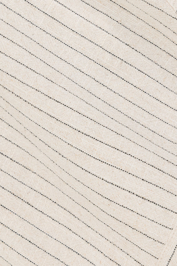 Cream and Black Pinstripe Wrap Capri Top