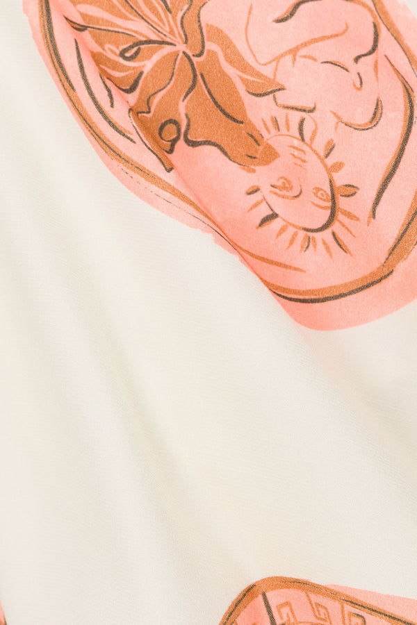 Beige Nomisma Sea Shell Print Twist Halter Rosalee Top