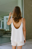 Beige High Waist Elastic Drawstring Boston Shorts