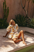 White Agalia Floral Print Button Up Jara Blouse
