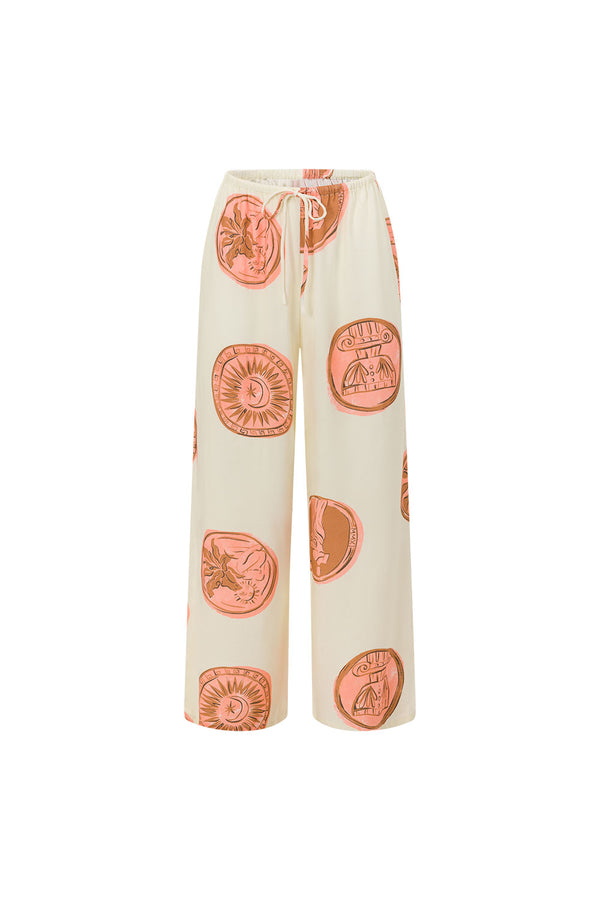 Beige Nomisma Sea Shell Print Drawstring Rosalee Paints