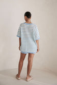 Chantel Knit Shorts - Blue Green White