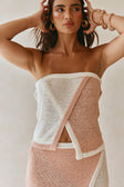 Pink Knit Strapless Overlay Elastic Danita Top