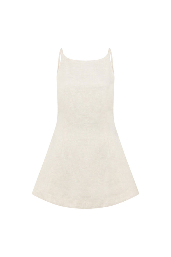 Cream Backless Thin Strap Mini Kirra Dress