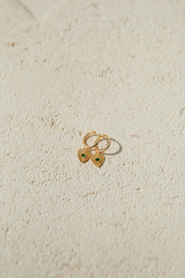 Emerald Heart Earrings