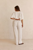 White Textured Elastic Drawstring Adora Plants
