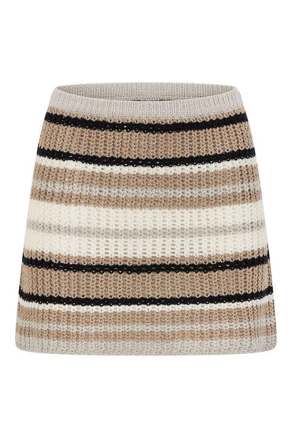 Tan and White Stripe Mini Palma Skirt