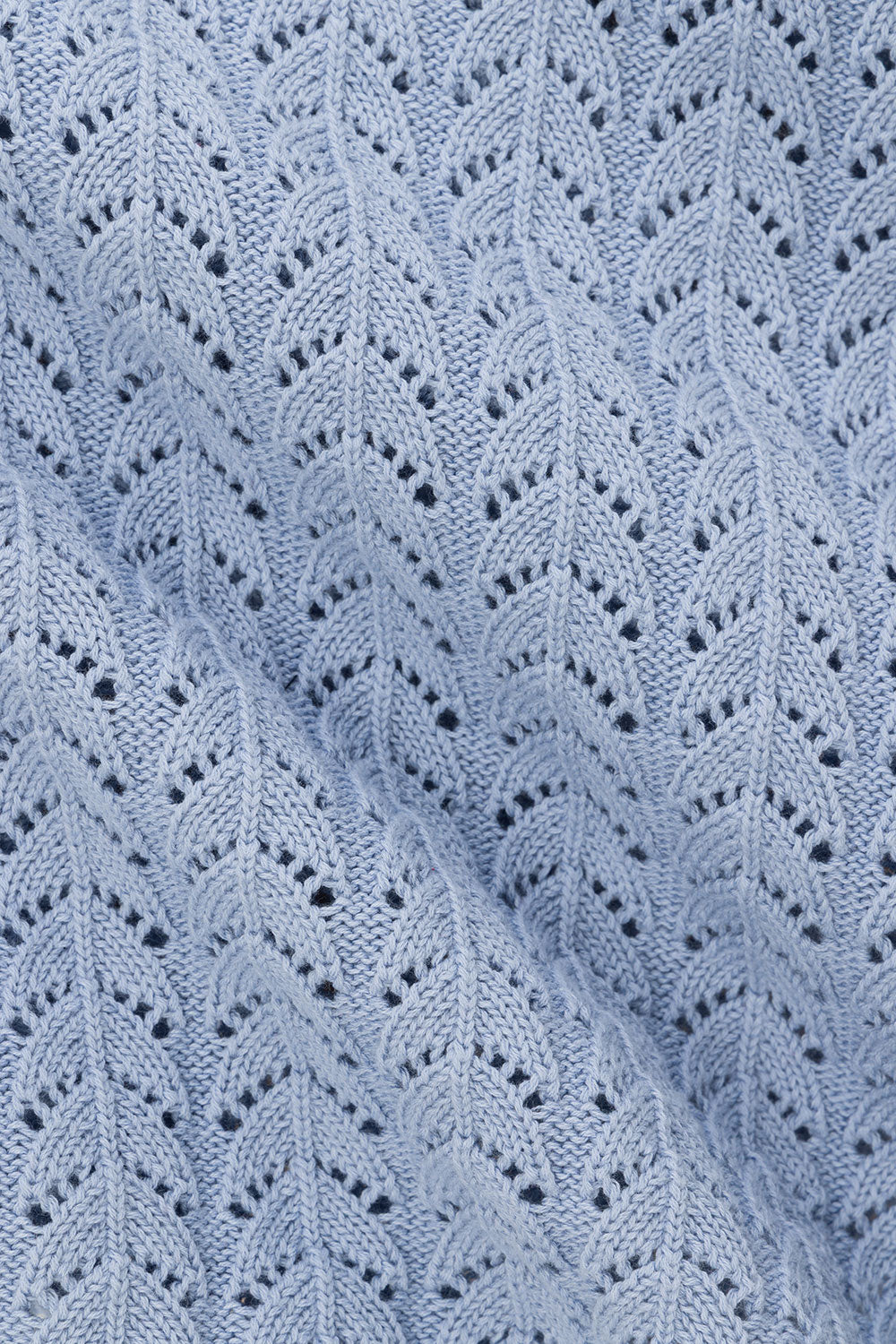 Blue Pointelle Knit Strapless Athena Top