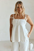 White Cotton Strappy Babydoll Tilda Top
