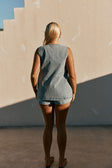 Blue Denim Open V Neck Loralei Top