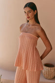 Coral Pointelle Knit Strapless Athena Top