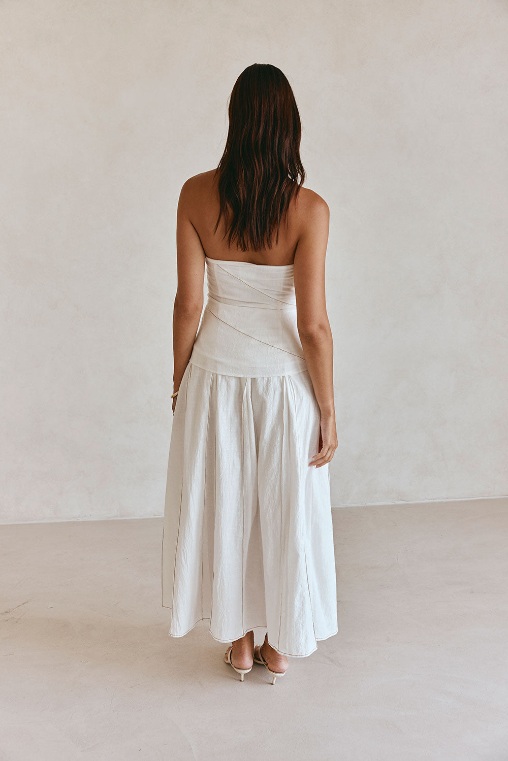 White Strapless Tie Bustier Viviana Top