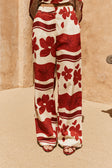 Red Sienna Sunset Print Del Mar Trouser Pants