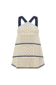 Cream Patch Crochet Knit Halter Matilda Top