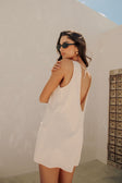 Peach Boxy V Neck Scooped Back Pocket Coda Playsuit
