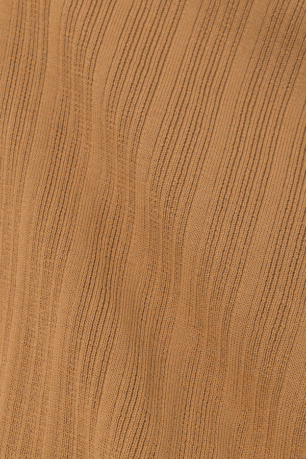 Brown V Neck Long Sleeve Pocket Mini Beau Dress