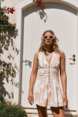 Pink Petal Patch Print Button Up Jade Playsuit