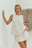 Beige Asymmetric Neck Longline Luella Top