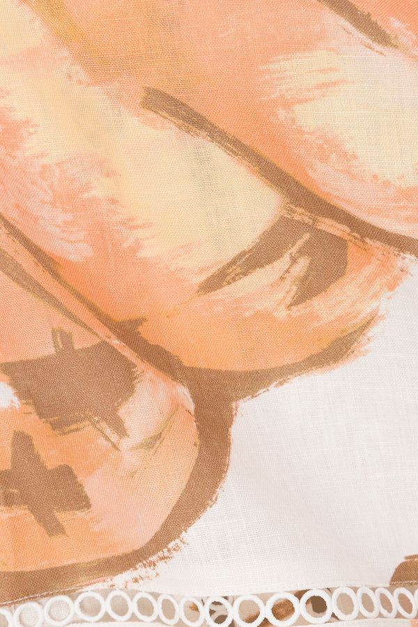 Brown La Spiaggia Print Button Up Collar Verity Shirt