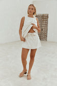 Beige Fold Over Waist Mini Luella Skirt