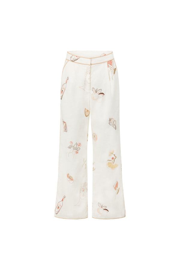 White Serenita High Waist Paradise Cove Pants