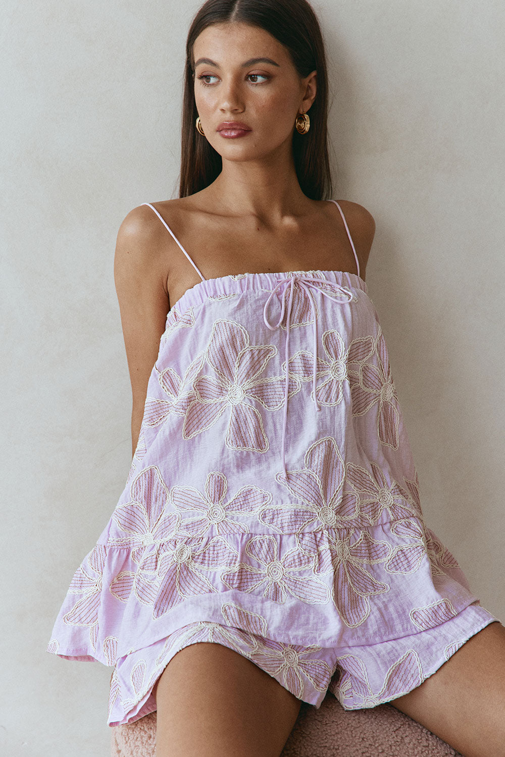 Bloom Pink Embroidered Babydoll Hazel Top