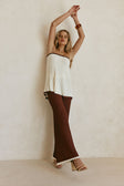 Chocolate Brown Ribbed High Waist Winnie Pants