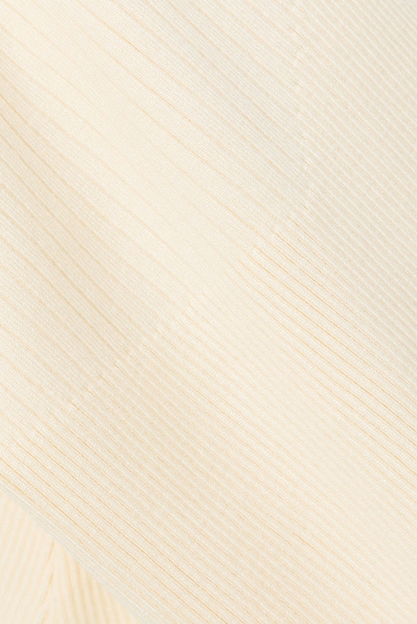 Cream Knit Thin Elastic Waist Mini Ellamay Skirt