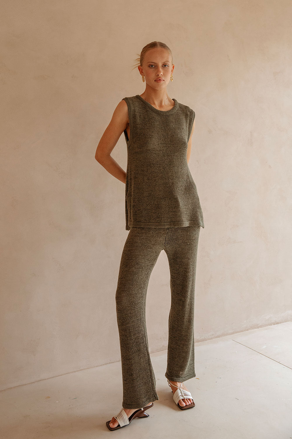 Olive Green Drawstring Louka Pants