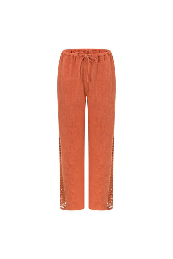Blood Orange Elastic Drawstring Dita Pants