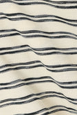 Cabana Off Shoulder Long Sleeve Mini Dress - Cream, Black Stripe