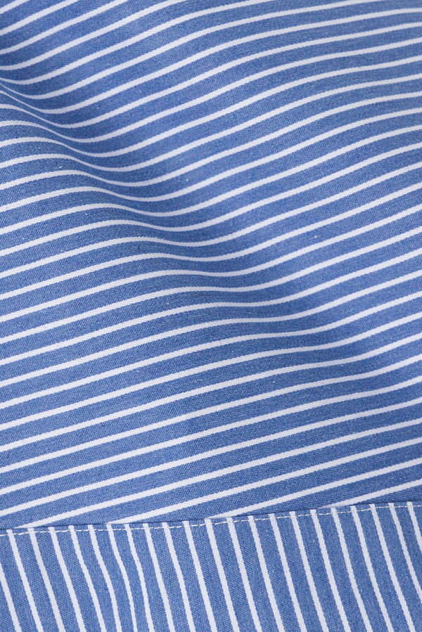 Alyssia Mini Wrap Skirt - Blue, White Stripe