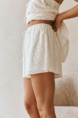 Beige Broderie Elastic Drawstring Hazel Shorts
