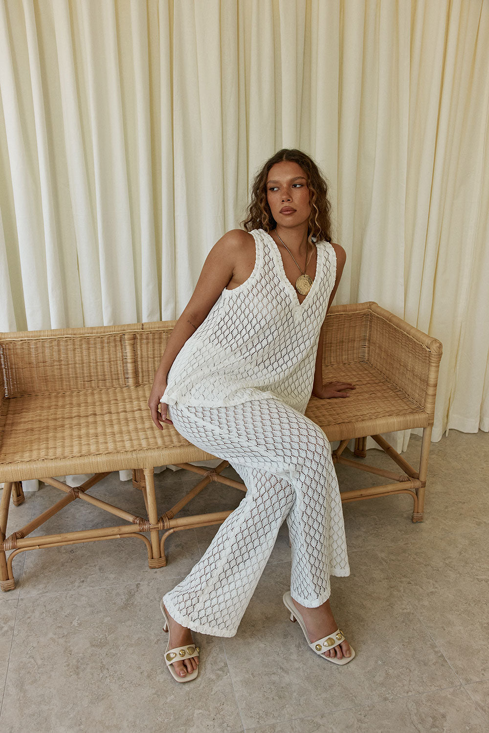 Lana Pants - White Knit