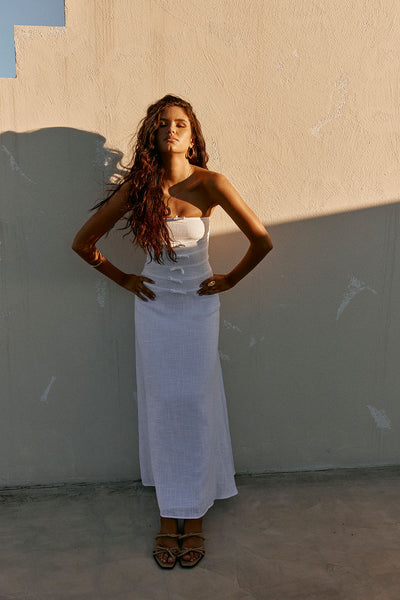 line and dot pearl dress ASHLEYlauren Pearl Ball Gown Prom Dress 12160 main image 0