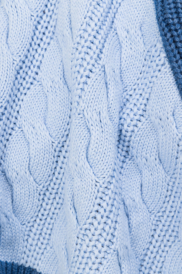 Blue Knit One Shoulder Mirabelle Top