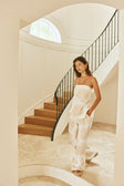 White Coastal Shell Print High Waist Bahari Pants