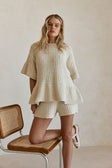Beige Woven Knit Trisha T Shirt Top