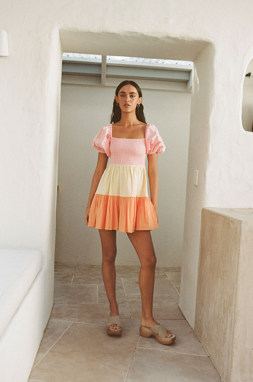 Audrina Off Shoulder Mini Dress - Pink