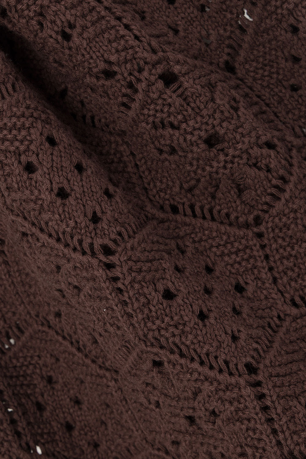 Brown Crochet Knit High Waist Umiko Pants