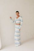 Kaila Maxi Skirt - Blue, White, Grey