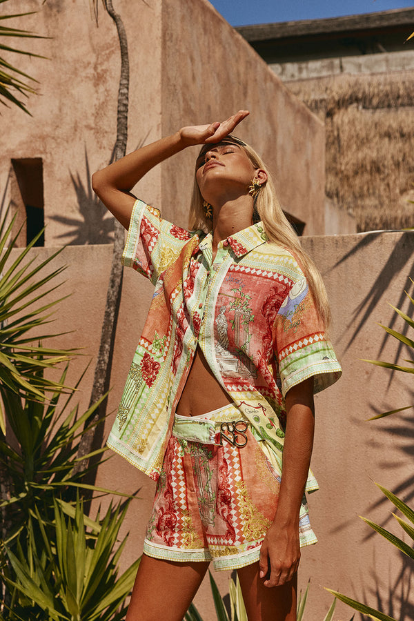 El Jardin Print Button Up Estella Shirt