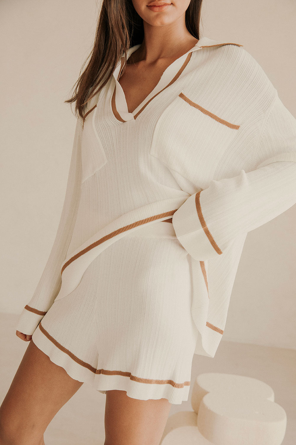 White High Waist Elastic Adair Shorts