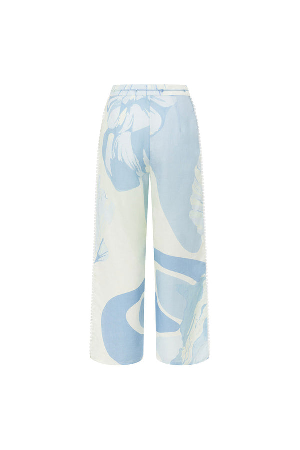 Blue Il Lido Print Drawstring Pocket Isabella Pants