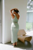 Sage Green One Shoulder Midi Azaria Dress